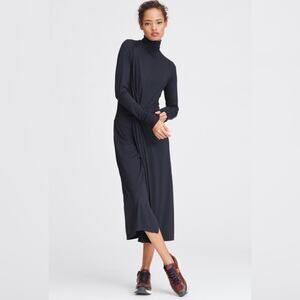 NWT Rag & Bone Draped Shaw Midi Dress Turtleneck Jersey Long Sleeve XS Black